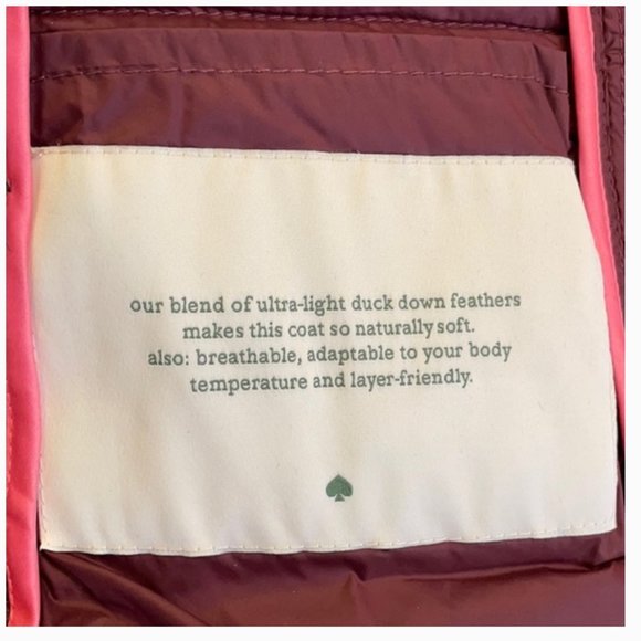 Kate Spade packable down coat jacket deep cherry S - Picture 7 of 11